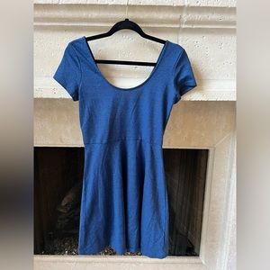 Blue fit and flare T-shirt dress